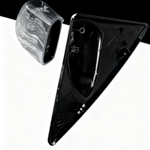 Black automotive mirror housing replacement part, factory direct, UV resistant, perfect fit for car side mirror