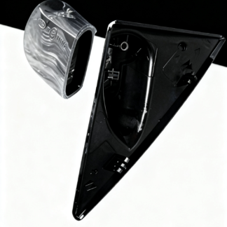 Black automotive mirror housing replacement part, factory direct, UV resistant, perfect fit for car side mirror