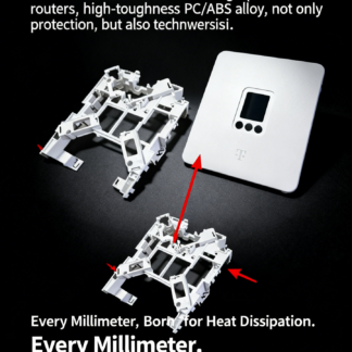 Custom PC/ABS router enclosure front panel injection molded